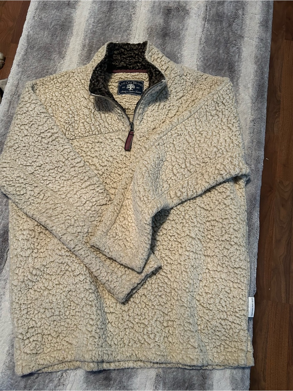 Live Oak Brand Women’s Sherpa Half-Zip Pullover - Cream size Large